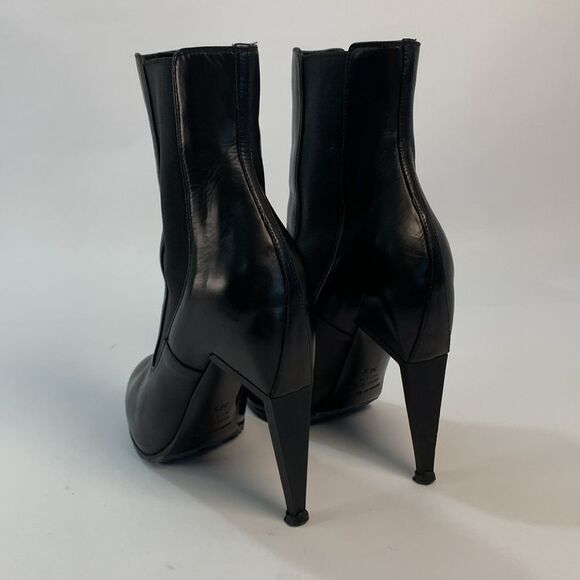 Nicholas Kirkwood black leather round toe high heels Booties 36.5 EUC - Picture 6 of 16